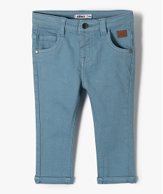 GEMO Pantalon bébé garçon coupe slim en toile extensible bleu vif
