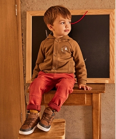 pantalon  bebe garcon en toile extensible avec ceinture - lulucastagnette rougeI367901_4