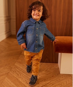 GEMO Chemise en jean bébé garçon à fermeture pressionnée - LuluCastagnette Bleu