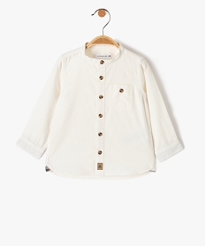 GEMO Chemise bébé garçon à manches longues et col mao en velours côtelé - LuluCastagnette Beige