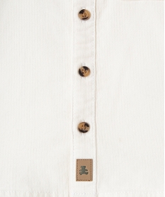 chemise bebe garcon a manches longues et col mao en velours cotele - lulucastagnette beigeI370101_3
