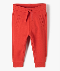 GEMO Pantalon de jogging avec ceinture bord-côte bébé garçon Rouge