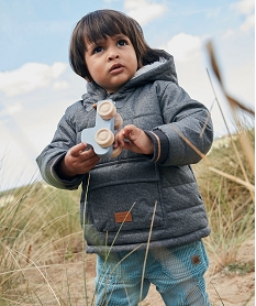 GEMO Blouson bébé garçon matelassé avec doublure chaude Gris