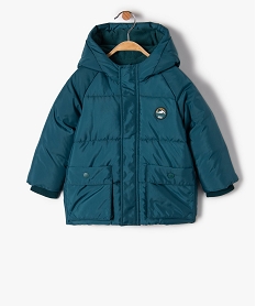 GEMO Blouson bébé garçon chaud à capuche et doublure polaire Bleu