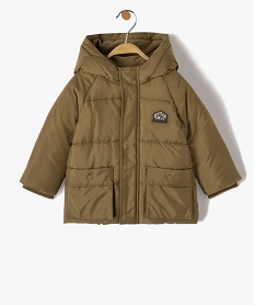 GEMO Blouson bébé garçon chaud à capuche et doublure polaire Beige