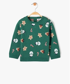 GEMO Pull de Noël bébé à motifs Vert