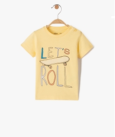 GEMO Tee-shirt bébé garçon à manches courtes à motif skate Jaune