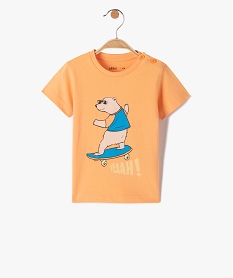 GEMO Tee-shirt bébé garçon avec motif sur l’avant Orange