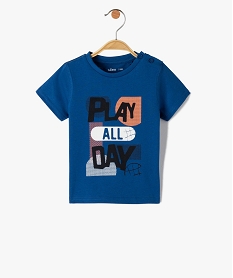 tee-shirt bebe garcon a manches courtes avec motif bleuI375601_1