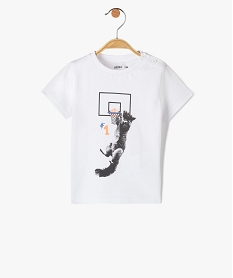 GEMO Tee-shirt bébé garçon à manches courtes avec motif Blanc