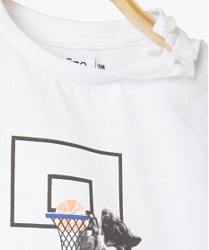 tee-shirt bebe garcon a manches courtes avec motif blancI375701_2