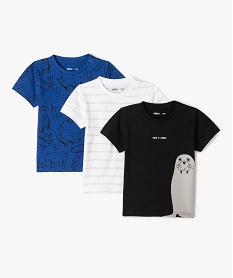 GEMO Tee-shirt bébé garçon à manches courtes (lot de 3) blanc vif