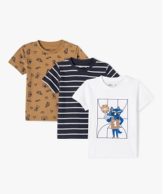 GEMO Tee-shirt bébé garçon à manches courtes (lot de 3) blanc chine