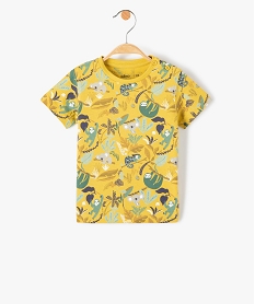 GEMO Tee-shirt bébé garçon imprimé animaux tropicaux jaune standard