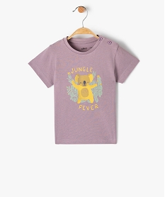 GEMO Tee-shirt bébé garçon imprimé animaux tropicaux violet standard