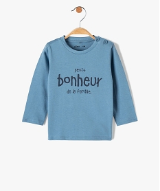 GEMO Tee-shirt bébé garçon à manches longues avec message kaki fonce