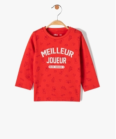 tee-shirt bebe garcon a manches longues avec message rougeI378001_1