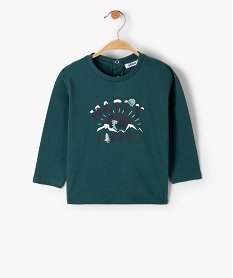 GEMO Tee-shirt bébé garçon à manches longues avec motif Bleu