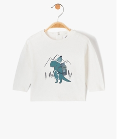 GEMO Tee-shirt bébé garçon à manches longues avec motif Blanc