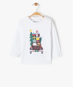 tee-shirt bebe a manches longues avec motifs de noel blancI380201_1