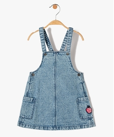 GEMO Robe bébé fille à bretelles en jean délavé Bleu