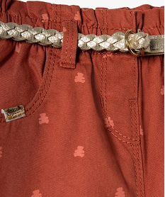 pantalon bebe fille coupe carotte avec motif et ceinture tressee - lulucastagnette orangeI383401_2