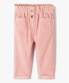 pantalon en velours cotele bebe fille rose pantalonsI383701_1