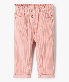 GEMO Pantalon en velours côtelé bébé fille Rose