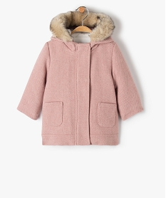 GEMO Manteau bébé fille doublé à capuche Rose