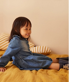 GEMO Robe bébé fille en jean à manches longues - LuluCastagnette Bleu