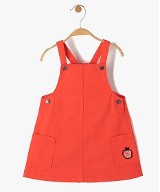 GEMO Robe bébé fille à bretelles en toile de coton Rouge