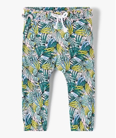 GEMO Pantalon bébé fille en maille avec ceinture fantaisie Violet
