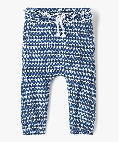 GEMO Pantalon bébé fille en maille avec ceinture fantaisie blanc vif