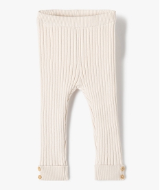 GEMO Pantalon bébé fille en maille côtelée extra douce Beige