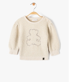 GEMO Pull bébé fille en grosse maille scintillante - LuluCastagnette Beige