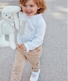 GEMO Tee-shirt bébé fille à manches longues avec détail volant - LuluCastagnette Beige