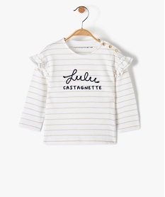 GEMO Tee-shirt bébé fille rayé à manches longues - LuluCastagnette Beige