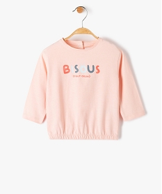 GEMO Tee-shirt bébé fille à manches 34 et taille élastiquée Rose