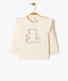 GEMO Tee-shirt bébé fille à manches longues volantées - LuluCastagnette Beige