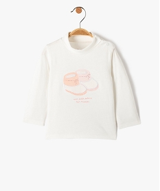 GEMO Tee-shirt bébé fille à manches longues et col roulé jaune chine