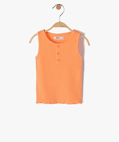 GEMO Débardeur bébé fille en maille côtelée orange standard