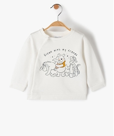 GEMO Sweat bébé garçon à fermeture pressionnée devant motif Winnie - Disney Blanc