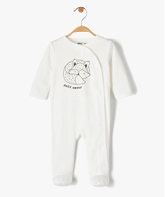 GEMO Pyjama bébé en jersey à fermeture pressionnée devant motif renard blanc standard