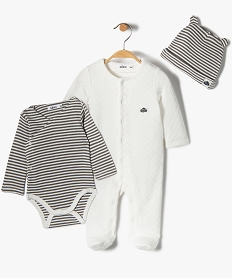 GEMO Ensemble layette garçon 3 pièces Gris