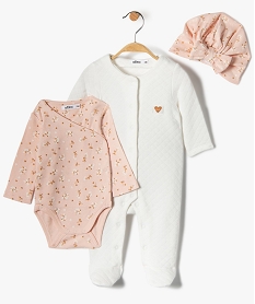 GEMO Ensemble layette fille 3 pièces Blanc