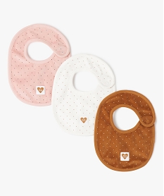 bavoirs naissance bebe fille en velours (lot de 3) roseI400301_1