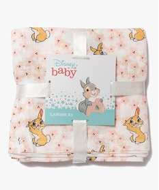 langes bebe en gaze imprimee bambi (lot de 3) - disney roseI400601_3