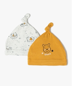 GEMO Bonnet bébé avec motif Winnie lOurson (lot de 2) - Disney Jaune