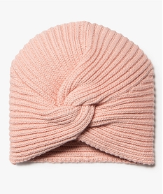 bonnet bebe en maille cotelee effet noue roseI401201_1