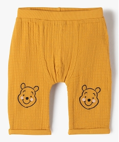 GEMO Päntalon bébé en gaze de coton doublé motif Winnie lOurson - Disney Jaune